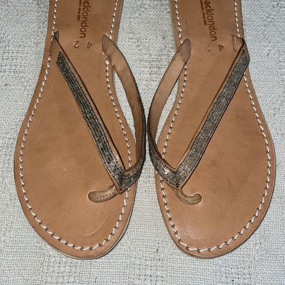 Laidback London Women’s Casual Thongs Size 42 U.S. 11 M Brown Leather Beach - Picture 7 of 12